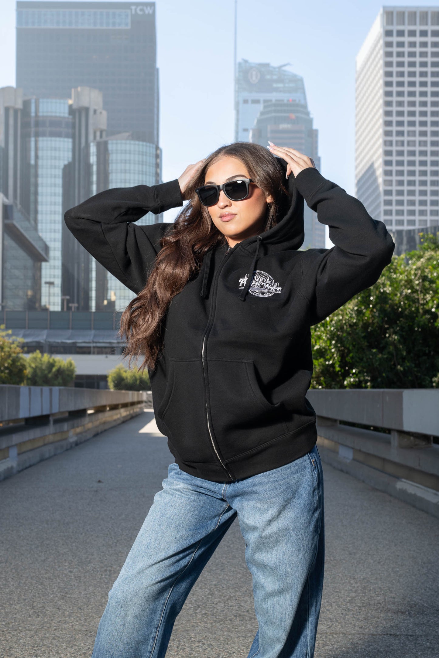 Unisex Black Zip-Up Hoodie